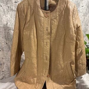 Roaman's Tan Quilted Women's Teddy Jacket